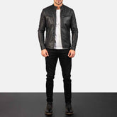 regular leather jacket for man